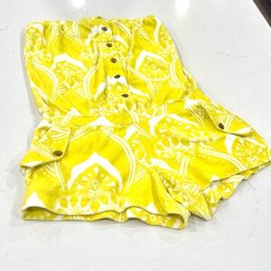 T-bags Yellow and White Strapless Terry Romper Gently Used!